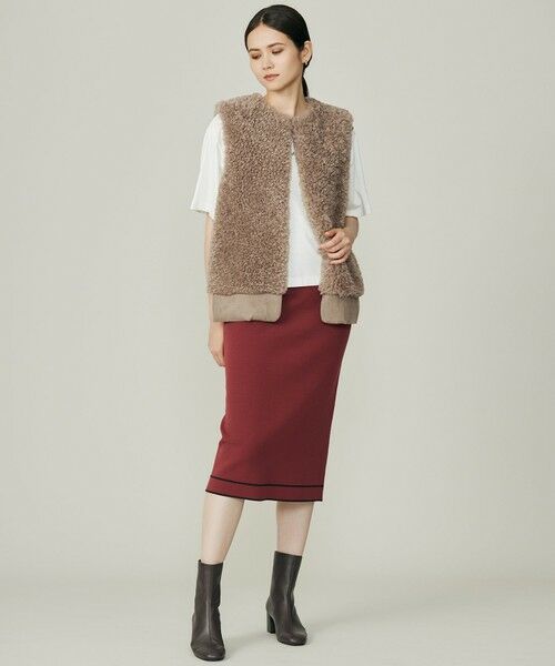 L size ONWARD(大きいサイズ) / エルサイズオンワード ベスト | 【SHIHOさん着用】カルガンラムエコファー ジレ | 詳細4