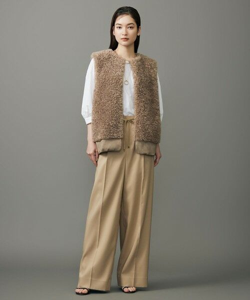 L size ONWARD(大きいサイズ) / エルサイズオンワード ベスト | 【SHIHOさん着用】カルガンラムエコファー ジレ | 詳細6