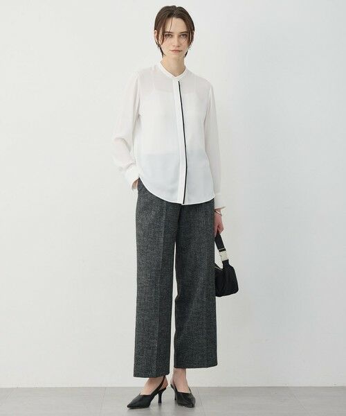 L size ONWARD(大きいサイズ) / エルサイズオンワード シャツ・ブラウス | 【新色追加・WEB限定カラーあり】BackSatinAmunzen バンドカラーブラウス | 詳細3