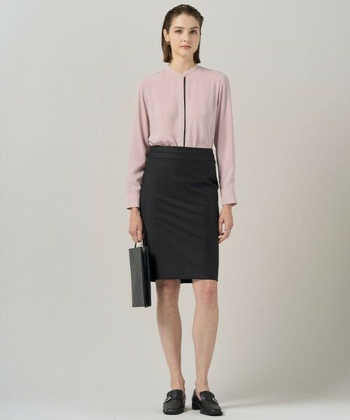 L size ONWARD(大きいサイズ) / エルサイズオンワード シャツ・ブラウス | 【新色追加・WEB限定カラーあり・接触冷感・UVケア・速乾・洗える】BackSatinAmunzen バンドカラーブラウス | 詳細4