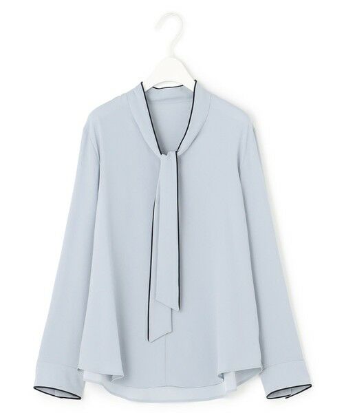 L size ONWARD(大きいサイズ) / エルサイズオンワード シャツ・ブラウス | 【接触冷感・UVケア・速乾・洗える】BackSatinAmunzen 配色ボウタイブラウス | 詳細14