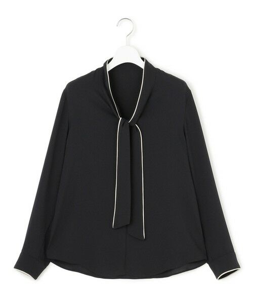 L size ONWARD(大きいサイズ) / エルサイズオンワード シャツ・ブラウス | 【接触冷感・UVケア・速乾・洗える】BackSatinAmunzen 配色ボウタイブラウス | 詳細17