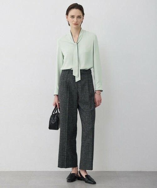 L size ONWARD(大きいサイズ) / エルサイズオンワード シャツ・ブラウス | 【新色追加】BackSatinAmunzen 配色ボウタイブラウス | 詳細18