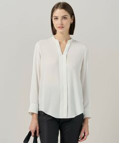 L size ONWARD(大きいサイズ) / エルサイズオンワード シャツ・ブラウス | 【新色追加・WEB限定】BackSatinAmunzen キーネックブラウス