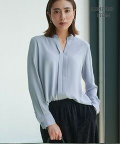 L size ONWARD(大きいサイズ) / エルサイズオンワード シャツ・ブラウス | 【新色追加・WEB限定】BackSatinAmunzen キーネックブラウス