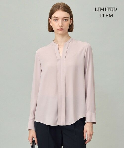 L size ONWARD(大きいサイズ)/エルサイズオンワード 【新色追加・WEB限定・接触冷感・UVケア・速乾・洗える】BackSatinAmunzen キーネックブラウス ヘイズピンク系 XL L size ONWARD(大きいサイズ)/エルサイズオンワード 【新色追加・WEB限定・接触冷感・UVケア・速乾・洗える】BackSatinAmunzen キーネックブラウス ヘイズピンク系 XL