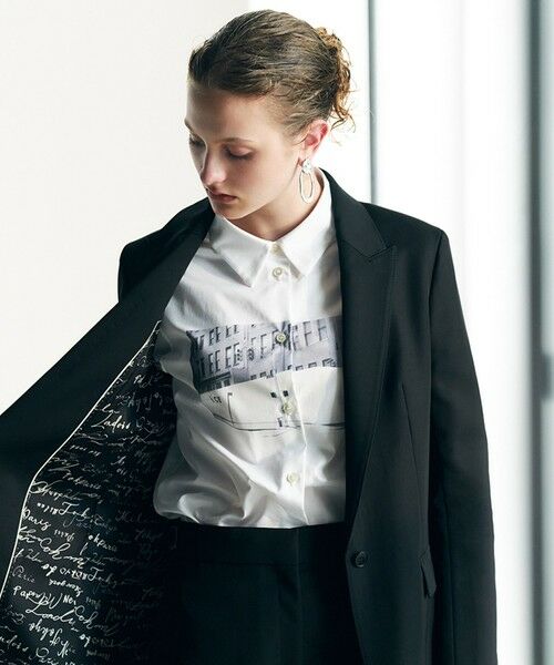 L size ONWARD(大きいサイズ)/エルサイズオンワード 【30th ANNIVERSARY】New Yorkフォトプリント シャツ オフホワイト系 44 L size ONWARD(大きいサイズ)/エルサイズオンワード 【30th ANNIVERSARY】New Yorkフォトプリント シャツ オフホワイト系 44