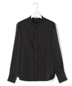 L size ONWARD(大きいサイズ) / エルサイズオンワード シャツ・ブラウス | 【WEB＆一部店舗限定】 DrapySatin バンドカラーシャツ