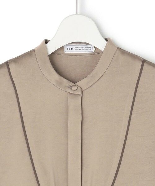 L size ONWARD(大きいサイズ) / エルサイズオンワード シャツ・ブラウス | 【WEB＆一部店舗限定】 DrapySatin バンドカラーシャツ | 詳細2