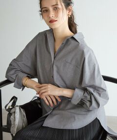 L size ONWARD(大きいサイズ) / エルサイズオンワード シャツ・ブラウス | 【SLOW/一部店舗限定】ライトタンブラータフタ バックボタン シャツ