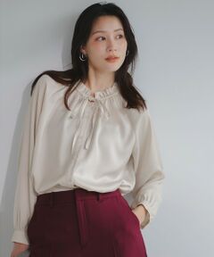 L size ONWARD(大きいサイズ) / エルサイズオンワード シャツ・ブラウス | 【前後着用可能】ギャザーネック ブラウス