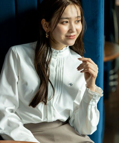 L size ONWARD(大きいサイズ) / エルサイズオンワード シャツ・ブラウス | ピンタックフリル シャツ | 詳細1