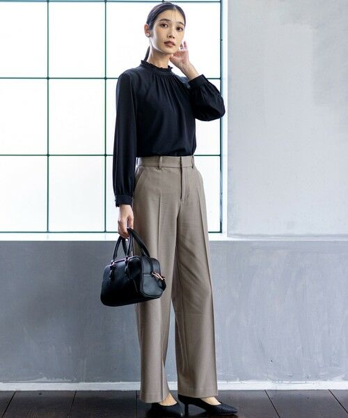 L size ONWARD(大きいサイズ) / エルサイズオンワード シャツ・ブラウス | 【洗える】フリルネックスタンド ブラウス | 詳細21