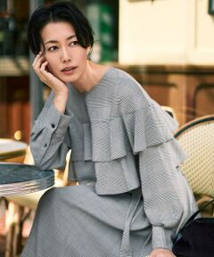 未使用級♡自由区 ロングプリーツワンピース ベルト 2way 46 大きいサイズ 未使用級♡自由区 ロングプリーツワンピース ベルト 2way 46