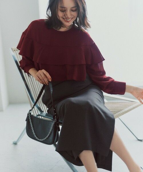 L size ONWARD(大きいサイズ) / エルサイズオンワード シャツ・ブラウス | 【カタログ掲載】TWハイツイストビエラフリル ブラウス | 詳細1