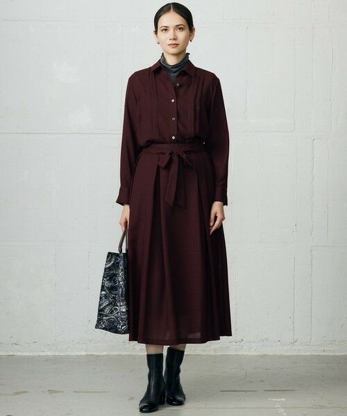 L size ONWARD(大きいサイズ) / エルサイズオンワード シャツ・ブラウス | 【SHIHOさん着用】TWハイツイストビエラタックディテール ブラウス | 詳細1