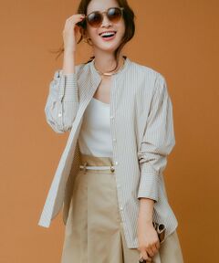 L size ONWARD(大きいサイズ) / エルサイズオンワード シャツ・ブラウス | 【滝沢眞規子さん着用/mi-molletコラボ/洗える】CANCLINI デザイン シャツ