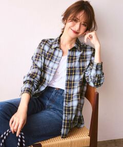 L size ONWARD(大きいサイズ) / エルサイズオンワード シャツ・ブラウス | 【WEB限定】シャーリング チェック シャツ
