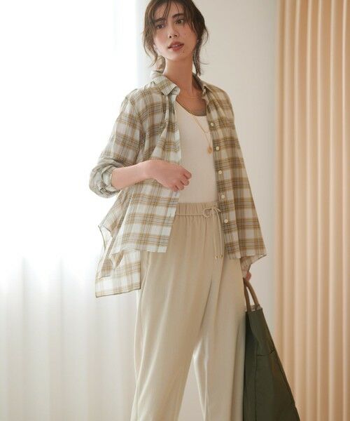 L size ONWARD(大きいサイズ) / エルサイズオンワード シャツ・ブラウス | 【WEB&一部店舗限定】シアーコットン チェック シャツ | 詳細16