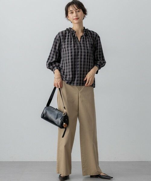 L size ONWARD(大きいサイズ) / エルサイズオンワード シャツ・ブラウス | 【WEB&一部店舗限定】ブロックチェック フリル ブラウス | 詳細2