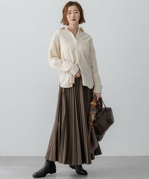 L size ONWARD(大きいサイズ) / エルサイズオンワード シャツ・ブラウス | 【見上愛さん着用/Oggi11月号掲載】コットン コーデュロイ シャツ | 詳細4