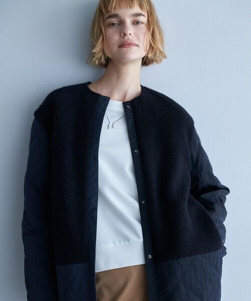 L size ONWARD(大きいサイズ) / エルサイズオンワード その他アウター | 【リバーシブル着用可能】 リバーシブルキルト ミドル丈コート | 詳細1