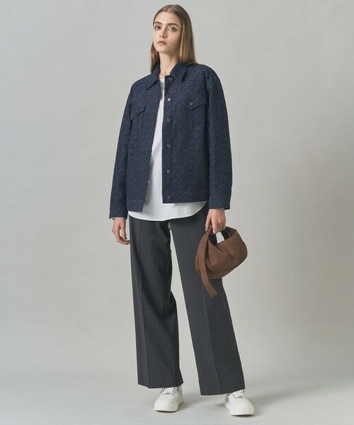 L size ONWARD(大きいサイズ) / エルサイズオンワード テーラードジャケット | 【洗える】リーフラッセルレース ジャケット | 詳細1