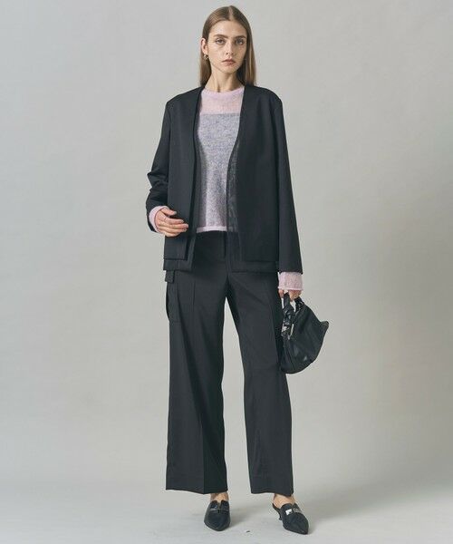 L size ONWARD(大きいサイズ) / エルサイズオンワード ノーカラージャケット | オーガンコンビジャケット | 詳細1