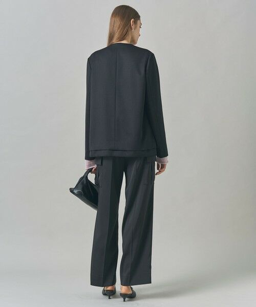 L size ONWARD(大きいサイズ) / エルサイズオンワード ノーカラージャケット | オーガンコンビジャケット | 詳細2