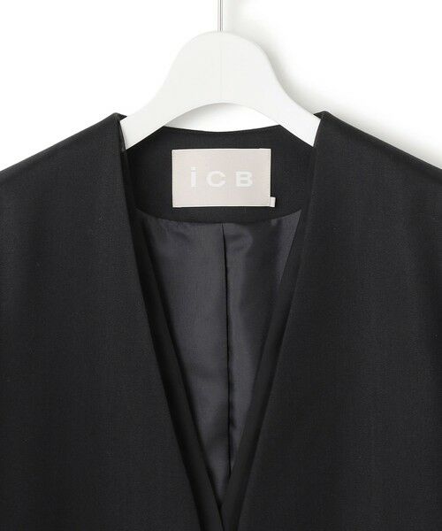 L size ONWARD(大きいサイズ) / エルサイズオンワード ノーカラージャケット | オーガンコンビジャケット | 詳細4