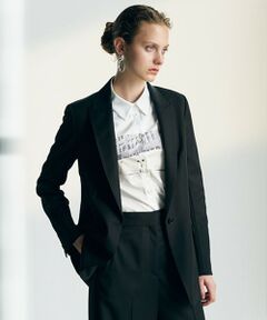 L size ONWARD(大きいサイズ) / エルサイズオンワード テーラードジャケット | 【30th ANNIVERSARY】ヴィスコースウールツイル ピークドラペルジャケット