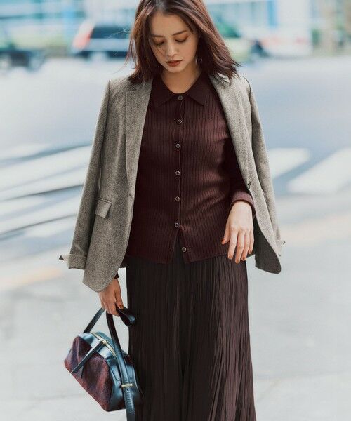 L size ONWARD(大きいサイズ) / エルサイズオンワード テーラードジャケット | 【洗える】ウールライクカルゼ テーラード ジャケット | 詳細1