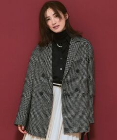 L size ONWARD(大きいサイズ) / エルサイズオンワード その他アウター | 【見上愛さん着用/VERY12月号掲載】ループミックスツイード ダブル ジャコット