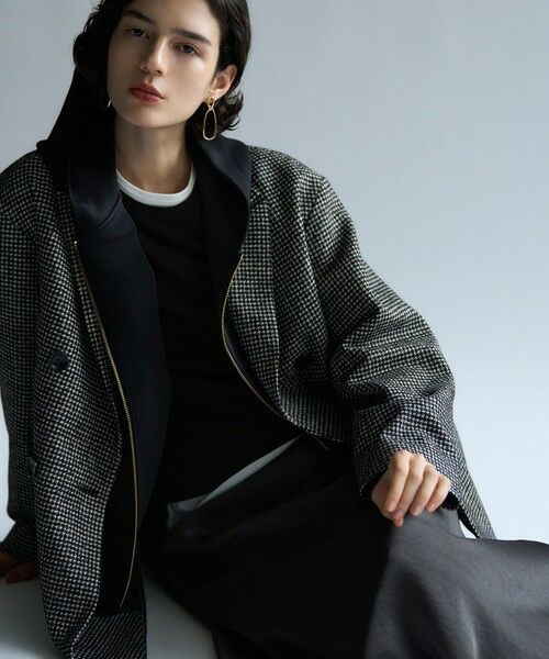 L size ONWARD(大きいサイズ) / エルサイズオンワード その他アウター | 【見上愛さん着用/VERY12月号掲載】ループミックスツイード ダブル ジャコット | 詳細4