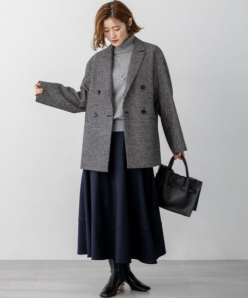 L size ONWARD(大きいサイズ) / エルサイズオンワード その他アウター | 【見上愛さん着用/VERY12月号掲載】ループミックスツイード ダブル ジャコット | 詳細7