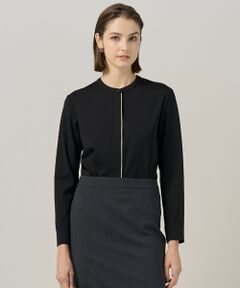 L size ONWARD(大きいサイズ) / エルサイズオンワード カットソー | 【洗える】 コンパクトモクロディ バンドカラーカットソー