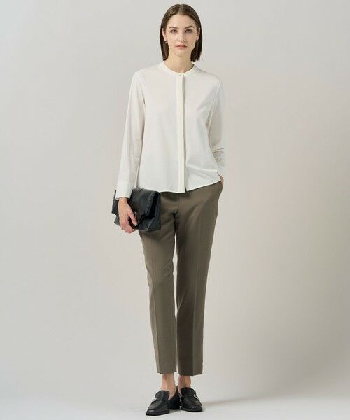 L size ONWARD(大きいサイズ) / エルサイズオンワード カットソー | 【洗える】 コンパクトモクロディ バンドカラーカットソー | 詳細2