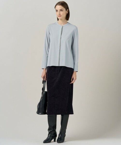 L size ONWARD(大きいサイズ) / エルサイズオンワード カットソー | 【洗える】 コンパクトモクロディ バンドカラーカットソー | 詳細7