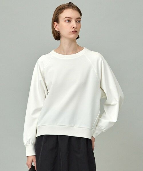 L size ONWARD(大きいサイズ)/エルサイズオンワード 【洗える】ジョーゼットジャージー ドルマンスリーブプルオーバー オフホワイト系 XL