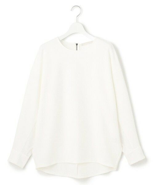 L size ONWARD(大きいサイズ) / エルサイズオンワード カットソー | 【洗える】ジョーゼットジャージー 異素材コンビプルオーバー | 詳細3