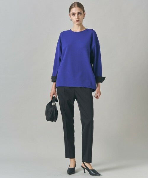 L size ONWARD(大きいサイズ) / エルサイズオンワード カットソー | 【洗える】ジョーゼットジャージー 異素材コンビプルオーバー | 詳細5