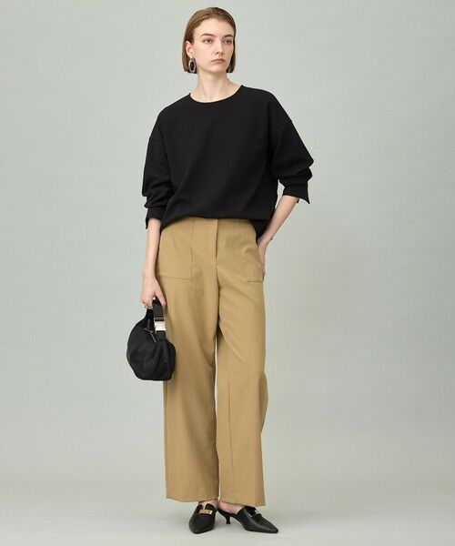 L size ONWARD(大きいサイズ) / エルサイズオンワード カットソー | 【洗える】ジョーゼットジャージー 異素材コンビプルオーバー | 詳細11