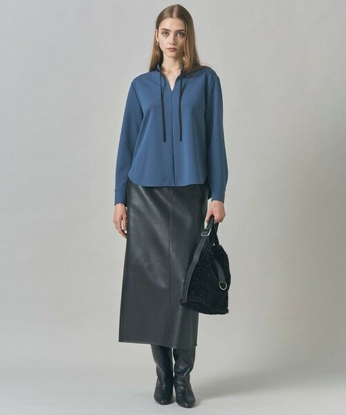 L size ONWARD(大きいサイズ) / エルサイズオンワード カットソー | マラボーテＷジョーゼット バイカラーナロータイカットソー | 詳細9