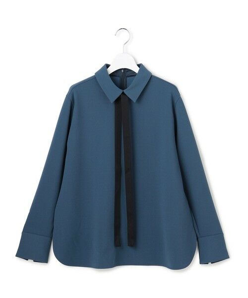 L size ONWARD(大きいサイズ) / エルサイズオンワード カットソー | マラボーテＷジョーゼット ボウタイ付きシャツカラートップス | 詳細11