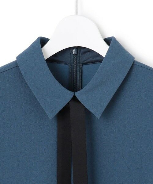 L size ONWARD(大きいサイズ) / エルサイズオンワード カットソー | マラボーテＷジョーゼット ボウタイ付きシャツカラートップス | 詳細13