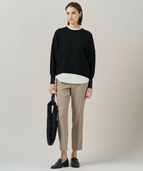 L size ONWARD(大きいサイズ) / エルサイズオンワード カットソー | 【マシンウォッシャブル可】シンプルジャージー ロングスリーブTシャツ | 詳細3