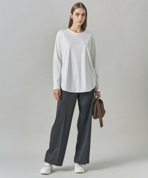 L size ONWARD(大きいサイズ) / エルサイズオンワード カットソー | 【マシンウォッシャブル可】シンプルジャージー ロングスリーブTシャツ | 詳細5