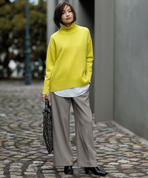 L size ONWARD(大きいサイズ) / エルサイズオンワード カットソー | 【マシンウォッシャブル可】ライトトリコット バックスリット入り長袖プルオーバー | 詳細1