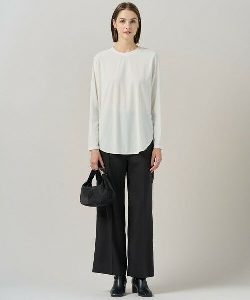 L size ONWARD(大きいサイズ) / エルサイズオンワード カットソー | 【マシンウォッシャブル可】ライトトリコット バックスリット入り長袖プルオーバー | 詳細5