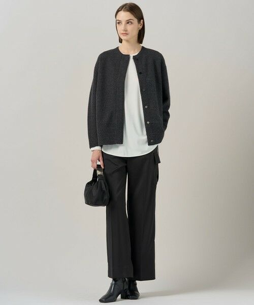 L size ONWARD(大きいサイズ) / エルサイズオンワード カットソー | 【マシンウォッシャブル可】ライトトリコット バックスリット入り長袖プルオーバー | 詳細7